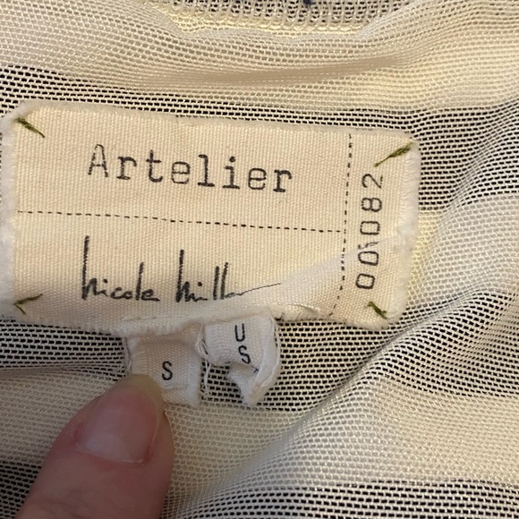 Artelier Nicole Miller USA made fitted dark navy blue/white dress - Picture 7 of 12